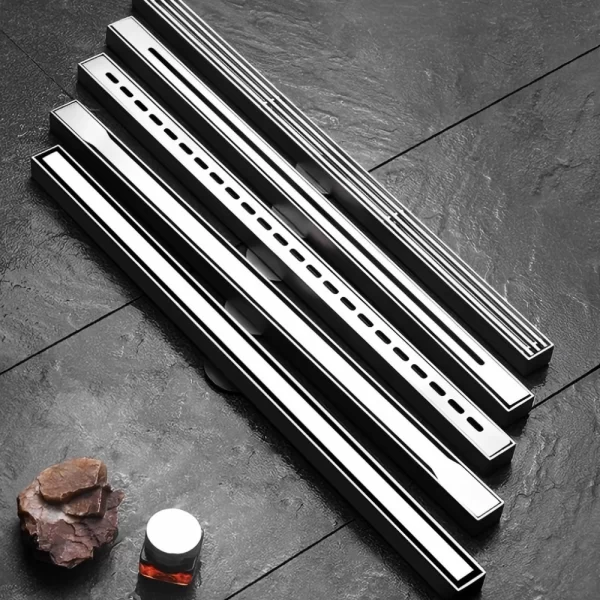 AU.0001 narrow stainless steel floor drainer